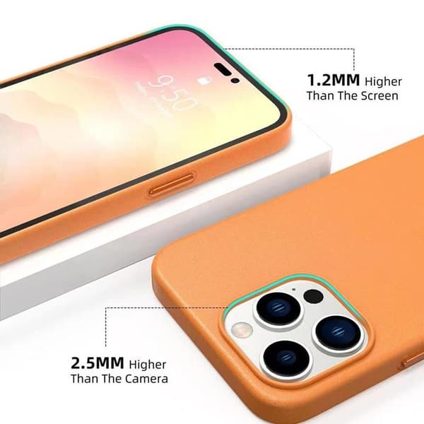 BOOM iPhone 14 Plus Cover Magsafe Ægte Læder - Grøn
