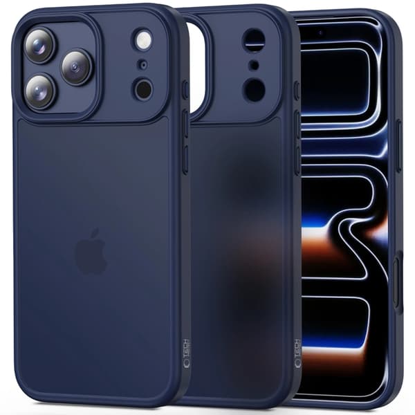 Tech-Protect matta suojakuori iPhone 17 Pro Maxille - Tummansininen