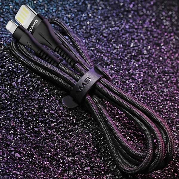 USAMS U33 Lightning Kabel flätad 1,2 m 2A SJ360USB02 - Blå