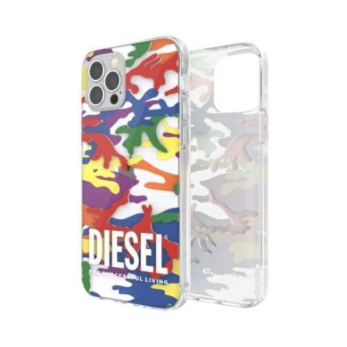 Diesel telefontaske til iPhone 12 Pro Max MagSafe Clear Pride Camo - Multi