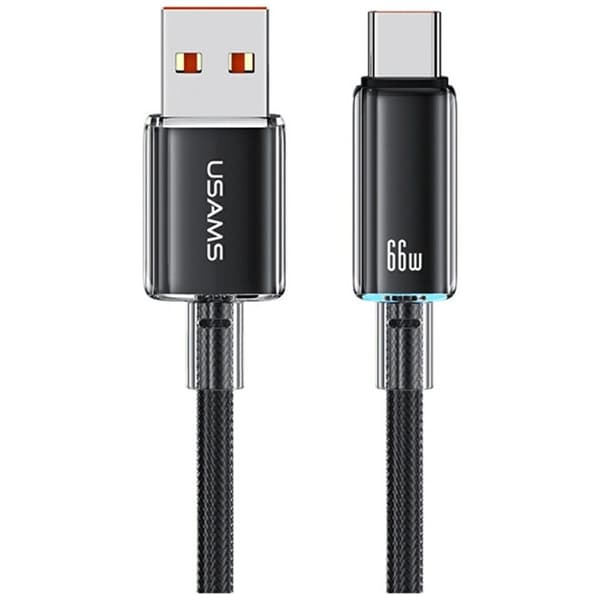 Usams USB-A–USB-C-kaapeli 1,2 m Cloud – Musta