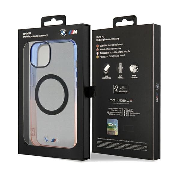 BMW telefontaske til iPhone 14 Plus/15 Plus MagSafe Gradient kofanger - Grå