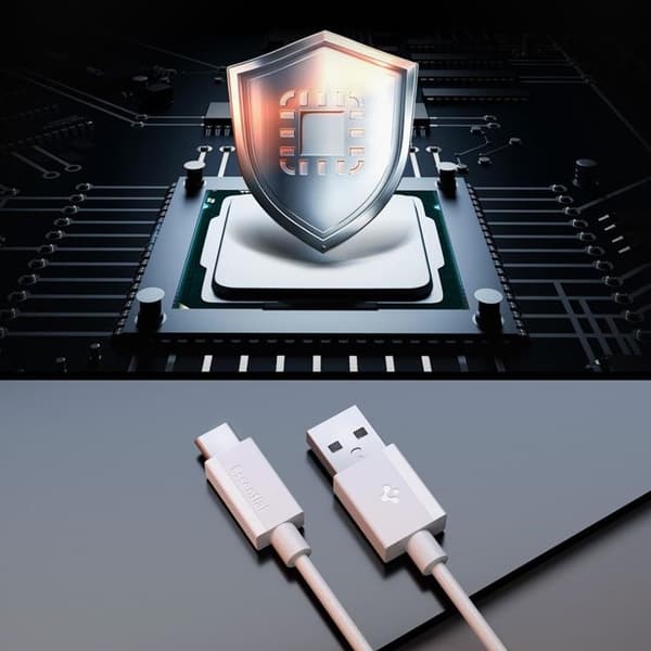 Spigen USB-A till USB-C kabel Essential 1m 60W - Vit