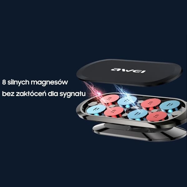 AWEI Magnetisk Bilholder til Cockpit X20 - Metallisk Grå