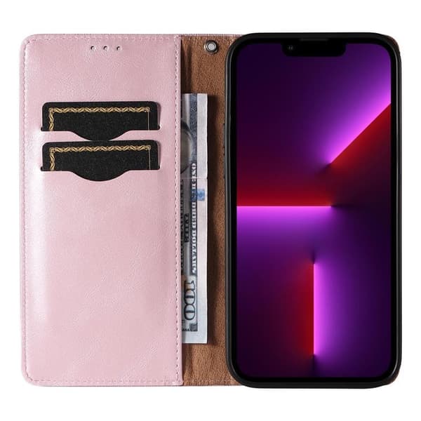 iPhone 13 Pro Max Pung Taske Magnetrem - Lyserød