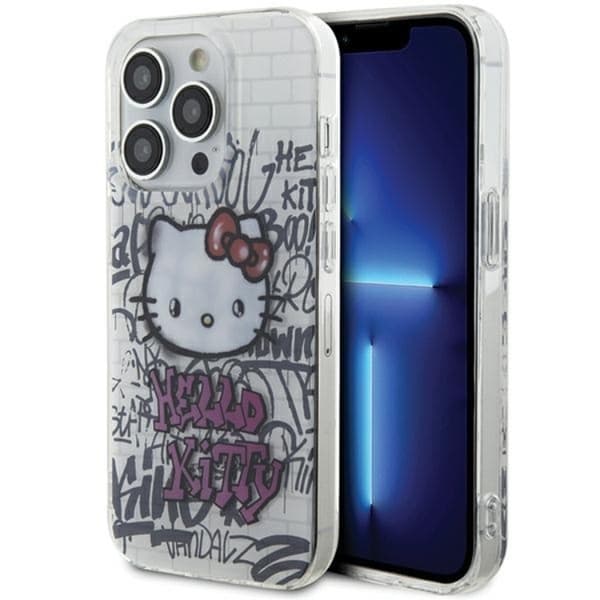 Hello Kitty Mobilskal till iPhone 13 Pro Max Kitty On Bricks Graffiti - Vit