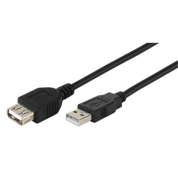 Vivanco-datakaapeli, USB 2.0 A uros -> A naaras, 3m musta