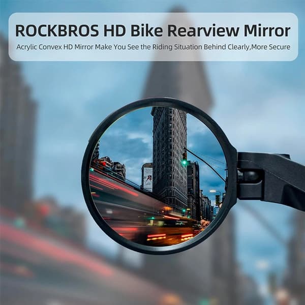 Rockbros venstre cykelbakspejl - Sort