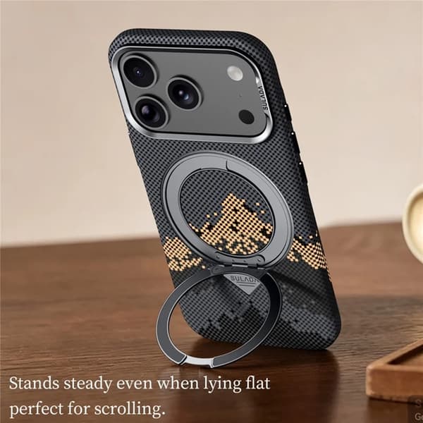 SULADA Mobilskal iPhone 17 Pro Max Magsafe 360° Rotating Ringhållare - Röd