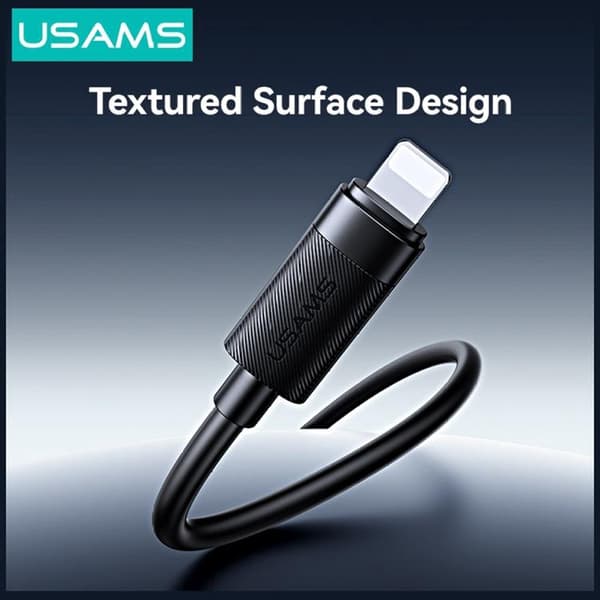 USAMS Lightning–USB-A 12W -kaapeli 1m U94 - Musta