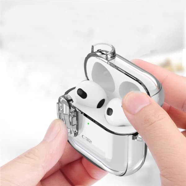 Tech-Protect Airpods 4-etui Slim Hook - klar