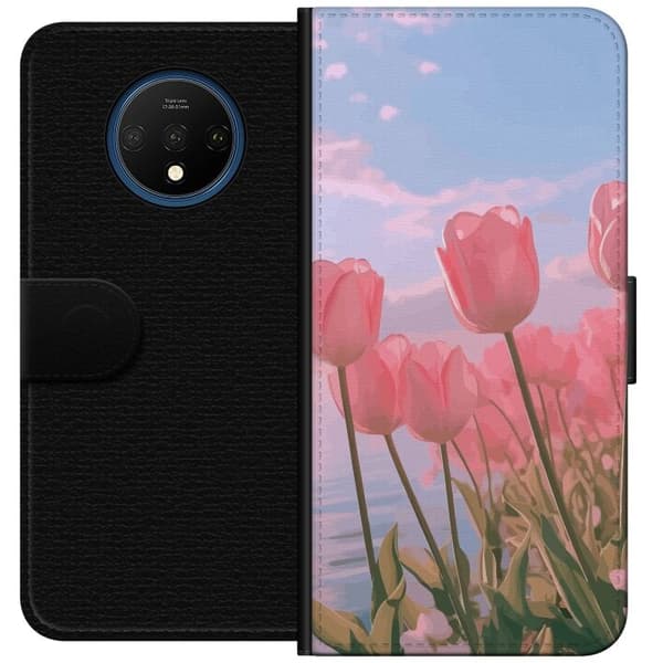 OnePlus 7T Pung Taske med Lyserøde Tulipaner