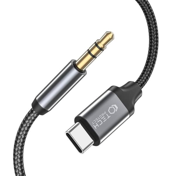 Tech-Protect USB-C Til Aux Mini (3,5 mm) Kabel 120 cm Sort