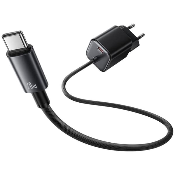 USAMS Hurtigoplader 20W 2xUSB-C GaN Mini JC - Sort