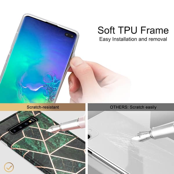 BOOM - Grid cover Galaxy S10 Plus - Lilla Marmor
