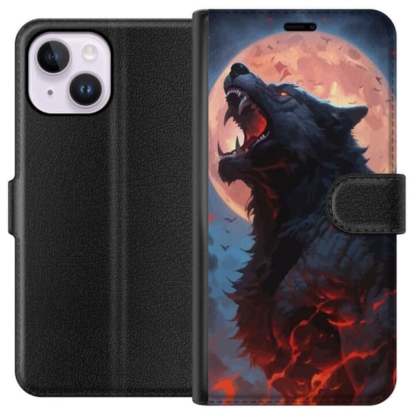 Plånboksfodral till Apple iPhone 15 Plus med Ylande varg