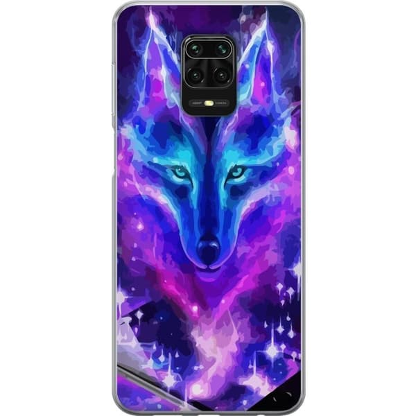 Telefontaske til Xiaomi Redmi Note 9S med Neon Wolf