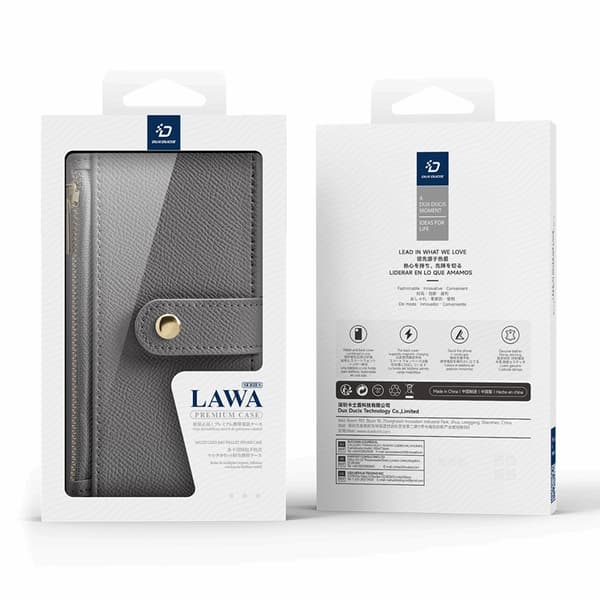 Dux Ducis iPhone 16 Pro Max Plånboksfodral Lawa Läder - Grå