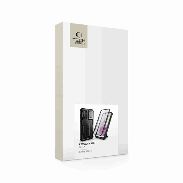Tech- Protect telefontaske til Galaxy A36 5G Kevlar Cam Plus - Sort