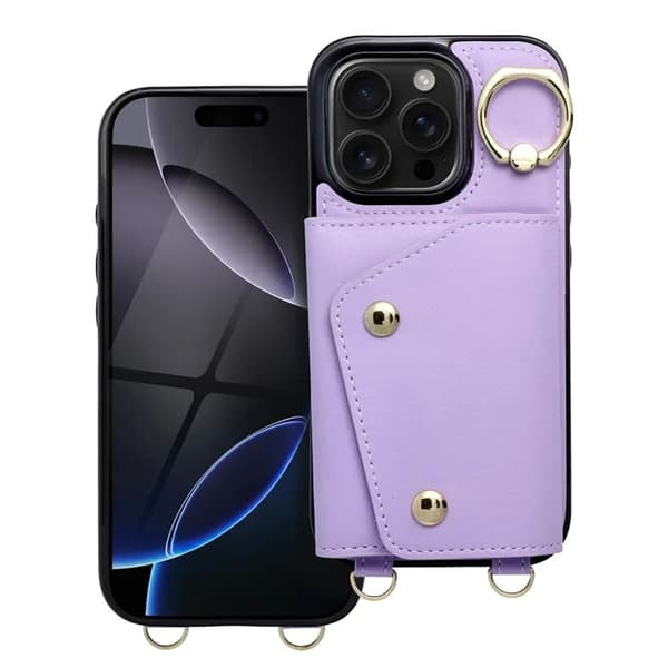 Telefontaske til iPhone 16e Wonder kortholder - Lilla