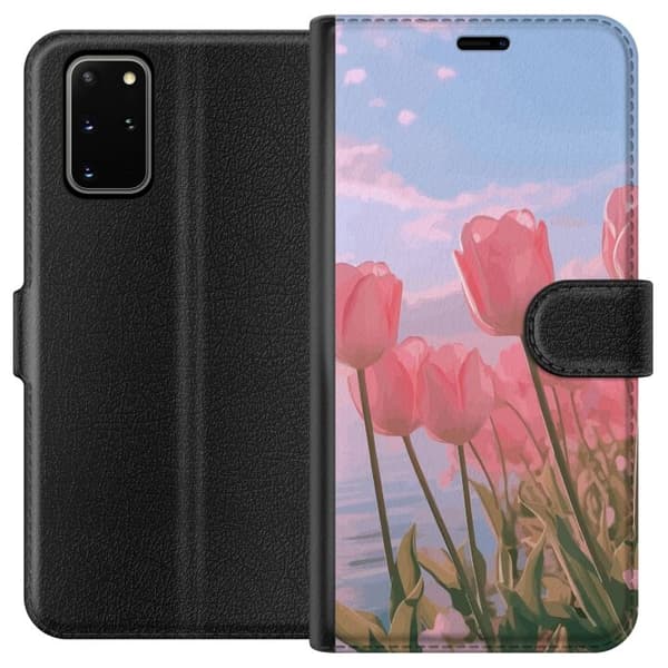 Pung Taske til Samsung Galaxy S20+ med Lyserøde Tulipaner