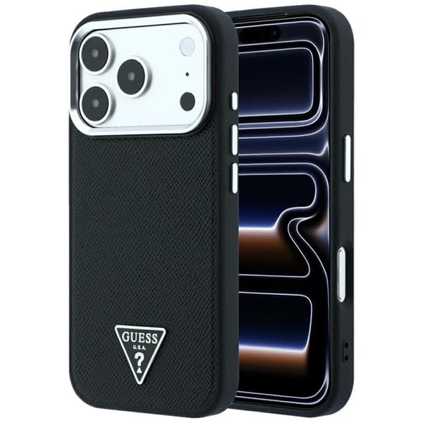 Guess-puhelinkotelo iPhone 18 Pro/17 Pro Magsafe Grained Triangle Logo