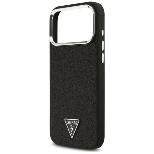 Guess-puhelinkotelo iPhone 17 Pro Max MagSafe Glitter Triangle Logo - Musta