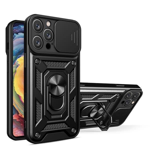 iPhone 16 Pro Max Hybrid Armor Camshield -musta