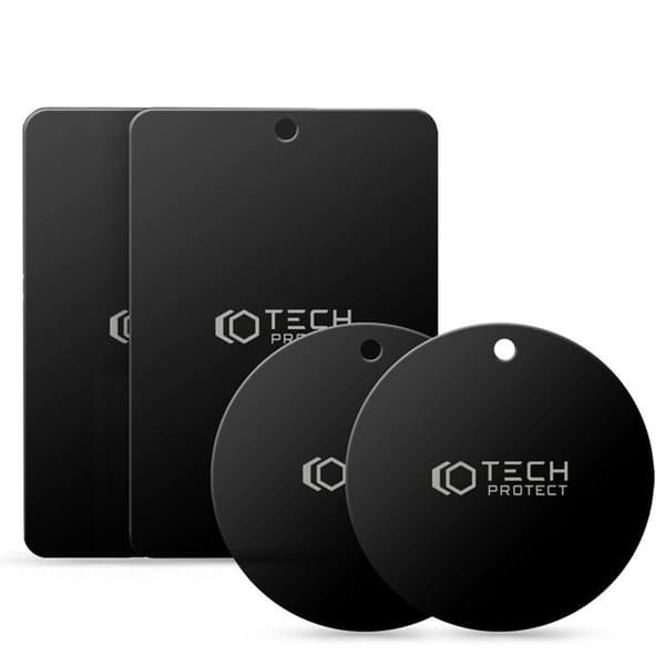 Tech-Protect [4-Pack] Metallplatta Magnetic Bilfäste - Svart