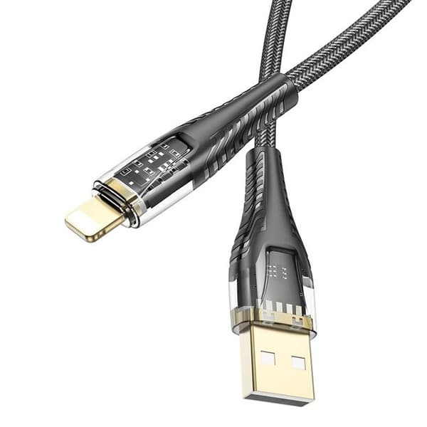 HOCO USB-A–Lightning-kaapeli 2.4A 1.2m U121 – Musta