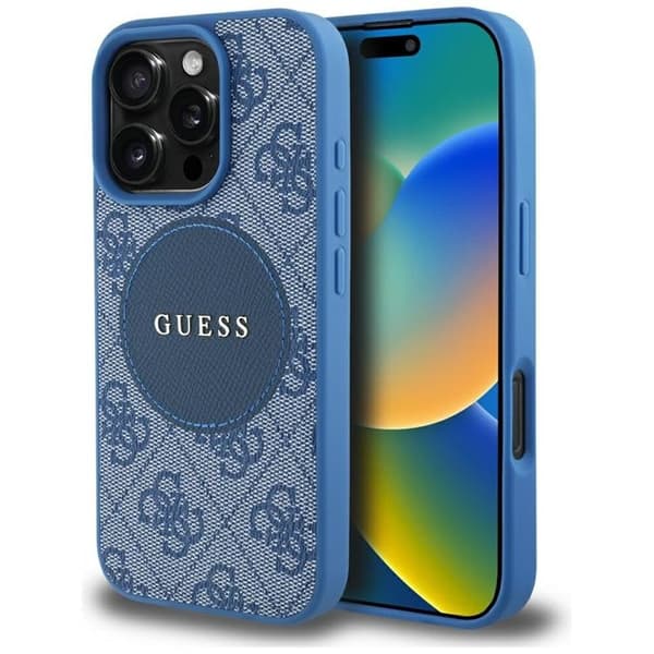 Guess telefontaske til iPhone 16 Pro Max MagSafe 4G Circle - Blå