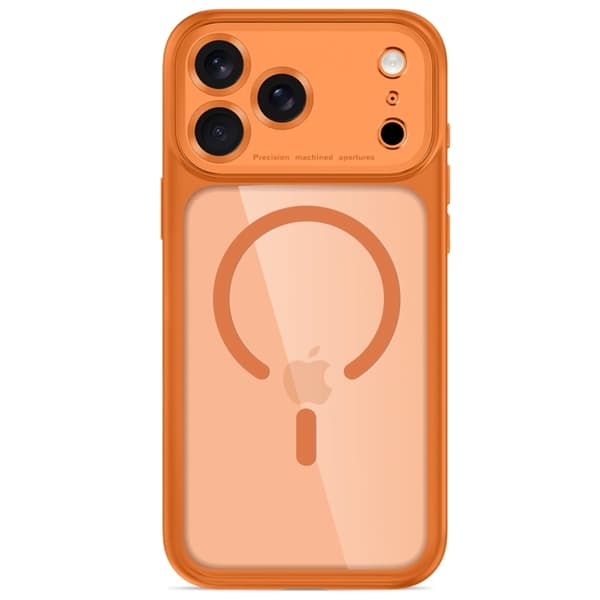 Tech-Protect Mobilcover Til iPhone 18 Pro Magsafe Magpeak - Cosmic Orange/Clear