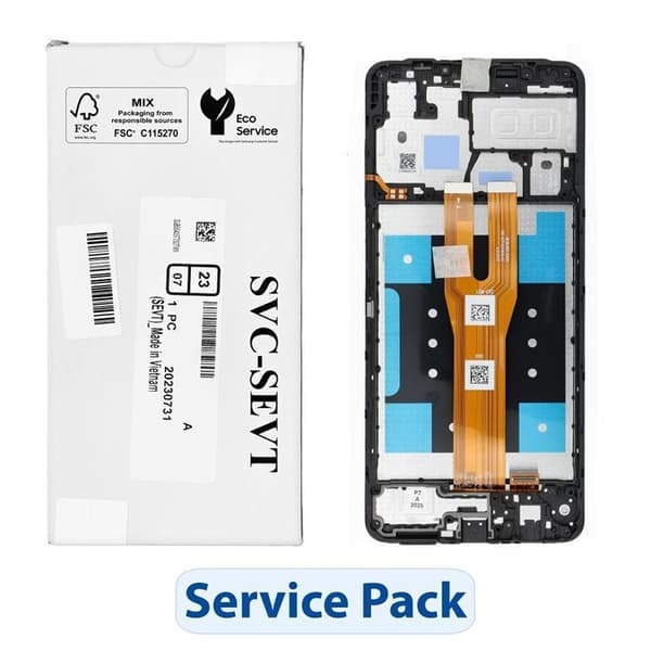 SAMSUNG A06 Skærm med LCD-display A065 ServicePack - Sort