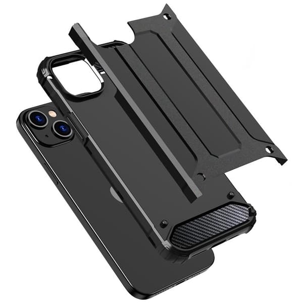 iPhone 15 Plus Hybrid Armor -kuori - Musta