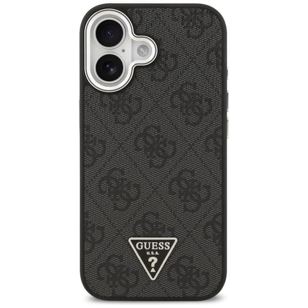Guess Telefontaske til iPhone 17 MagSafe 4G Triangle Logo - Sort Sølv