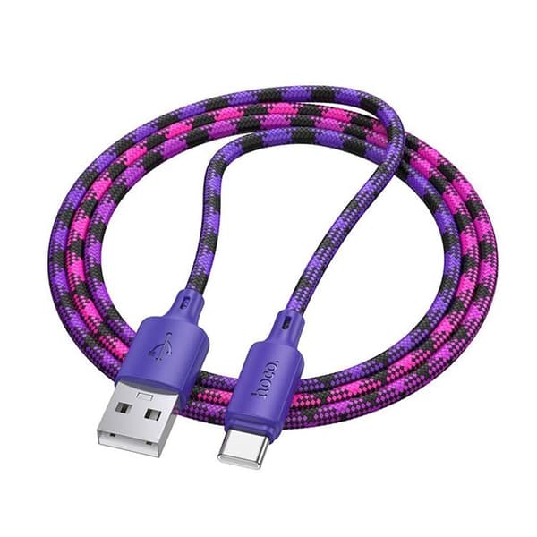 HOCO USB-A til USB-C Kabel 3A 1m Nylon X116 - Gradient Lilla