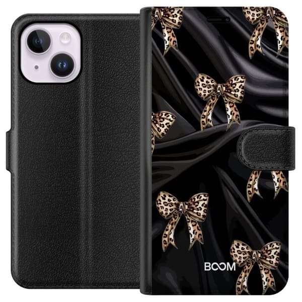 Plånboksfodral till Apple iPhone 14 Plus med Leopard Bow