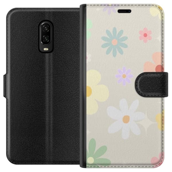 OnePlus 6T tegnebogsetui med fejede blomster