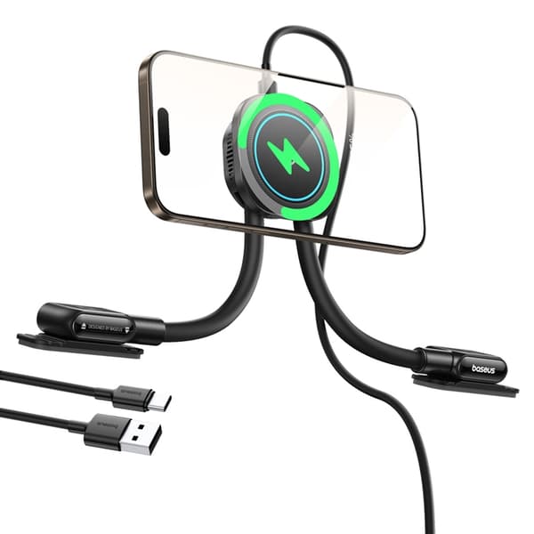 Baseus Bilholder Til Instrumentbræt C03S Pro med Induktiv Oplader - Sort