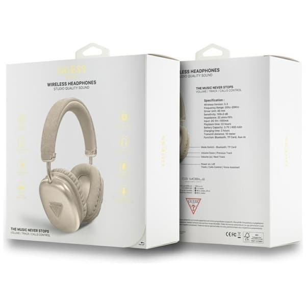 Guess Over-Ear Hörlurar Bluetooth 5.3 Metallic Triangle Logo