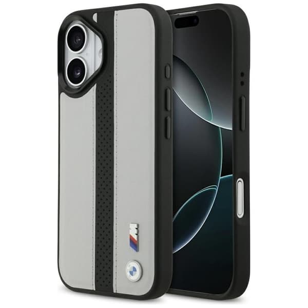 BMW-puhelinkotelo iPhone 17 MagSafe M Perforated Stripe Logo - Harmaa