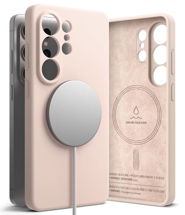 Ringke Telefontaske Til Galaxy S26 Plus Magsafe Silikone - Lyserød Sand