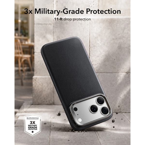 ESR Mobilcover Til iPhone 18 Pro/17 Pro Magsafe Læder Kickstand - Sort