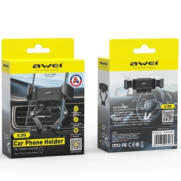 AWEI Gravity Bilholder til Luftventil X39 - Sort