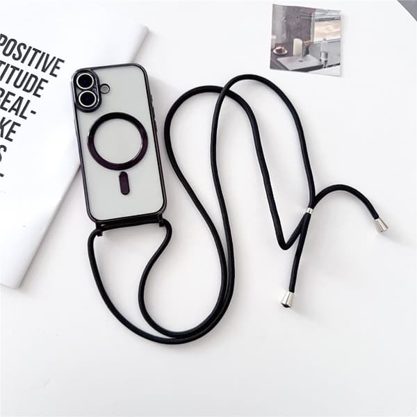 iPhone 17 MagSafe -puhelinkotelo olkahihnalla - Musta