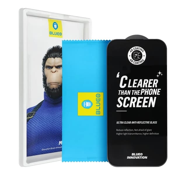 BlueO iPhone 17 Pro Karkaistu lasinen näytönsuoja Premium AR Mr. Monkey