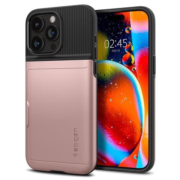 Spigen Telefontaske til iPhone 15 Pro Max Slim Armor CS - Lyserød
