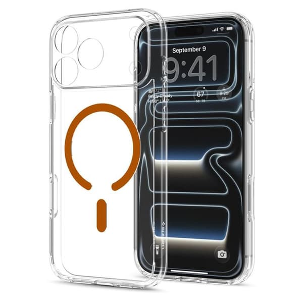 Spigen-puhelinkotelo iPhone 18 Pro/17 Pro Magsafe Ultra Hybrid - Kirkas/Oranssi