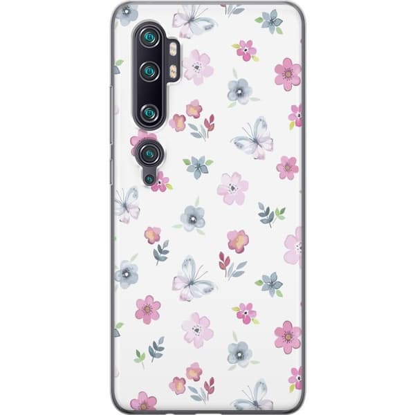 Taske til Xiaomi Mi Note 10 Pro med blomster og sommerfugle