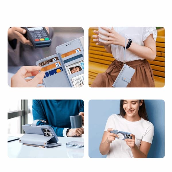 Dux Ducis iPhone 16 Pro Max Plånboksfodral Lawa Läder - Blå